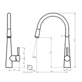 Galiano Pull Down Sink Greens Mixer - Brushed Brass